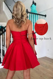 Simple Sleeveless Ruched Mini Homecoming Dress with Bow, Perfect for Any Party BM bride