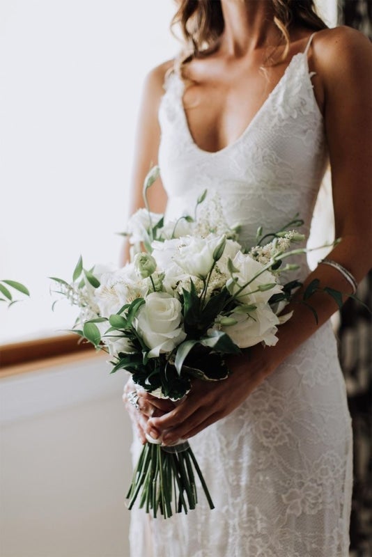 BMbride Romantic Boho Deep U Neck Backless Lace Pretty Mermaid Elegant Wedding Dresses BMbride
