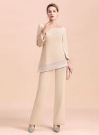 Round-Neck Long Sleeves Chiffon Jumpsuit BMbride