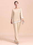 Round-Neck Long Sleeves Chiffon Jumpsuit BMbride