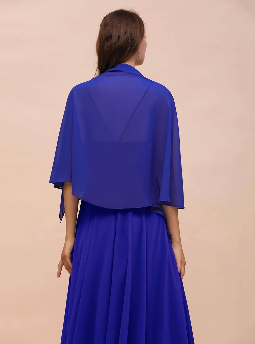 Royal Blue Chiffon Special Occasions Wraps BMbride