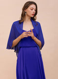 Royal Blue Chiffon Special Occasions Wraps BMbride