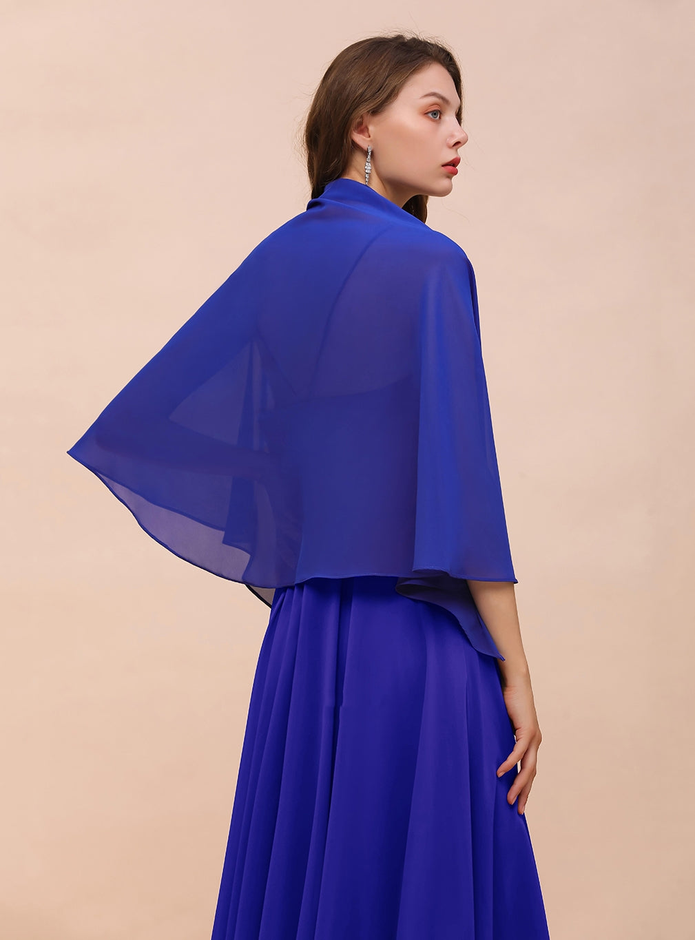 Royal Blue Chiffon Special Occasions Wraps BMbride