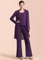 Scoop Straps Beading Chiffon Jumpsuit BMbride