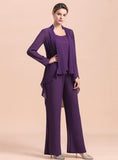 Scoop Straps Beading Chiffon Jumpsuit BMbride