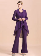 Scoop Straps Beading Chiffon Jumpsuit BMbride