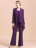 Scoop Straps Beading Chiffon Jumpsuit BMbride