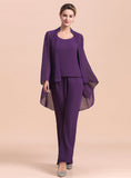 Scoop Straps Beading Chiffon Jumpsuit BMbride