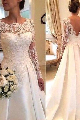 BMbride Sexy A-line Wedding Dresses with Sleeves Lace BMbride