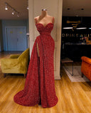 BMbride Sexy Long Mermaid Spaghetti Straps Sequins Prom Dress With Slit BMbride
