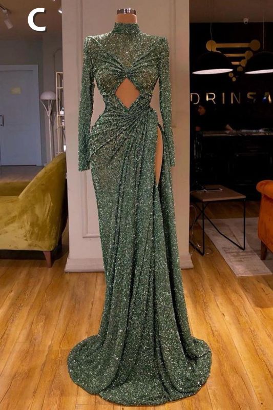 BMbride Sexy Long Mint Green Sequins Prom Dress Mermaid BMbride