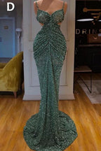 BMbride Sexy Long Mint Green Sequins Prom Dress Mermaid BMbride