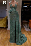 BMbride Sexy Long Mint Green Sequins Prom Dress Mermaid BMbride