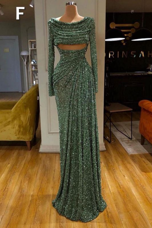 BMbride Sexy Long Mint Green Sequins Prom Dress Mermaid BMbride