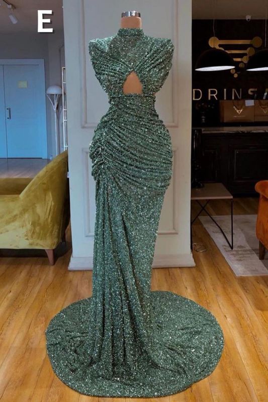 BMbride Sexy Long Mint Green Sequins Prom Dress Mermaid BMbride