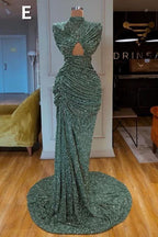 BMbride Sexy Long Mint Green Sequins Prom Dress Mermaid BMbride