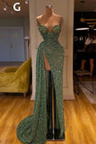 BMbride Sexy Long Mint Green Sequins Prom Dress Mermaid BMbride