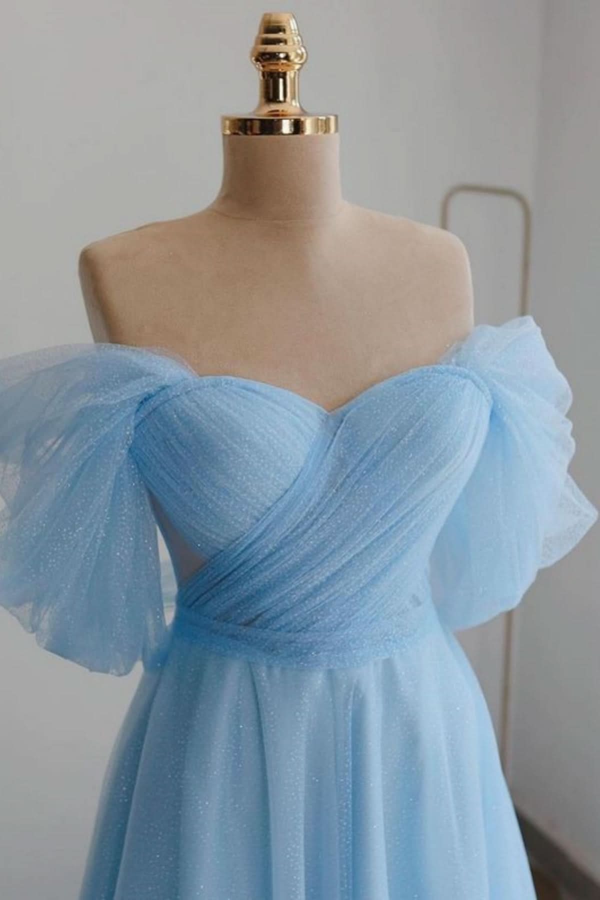Stylish Sky Blue Sequins Lace Beaded Bodice Short Homecoming Dress BM bride