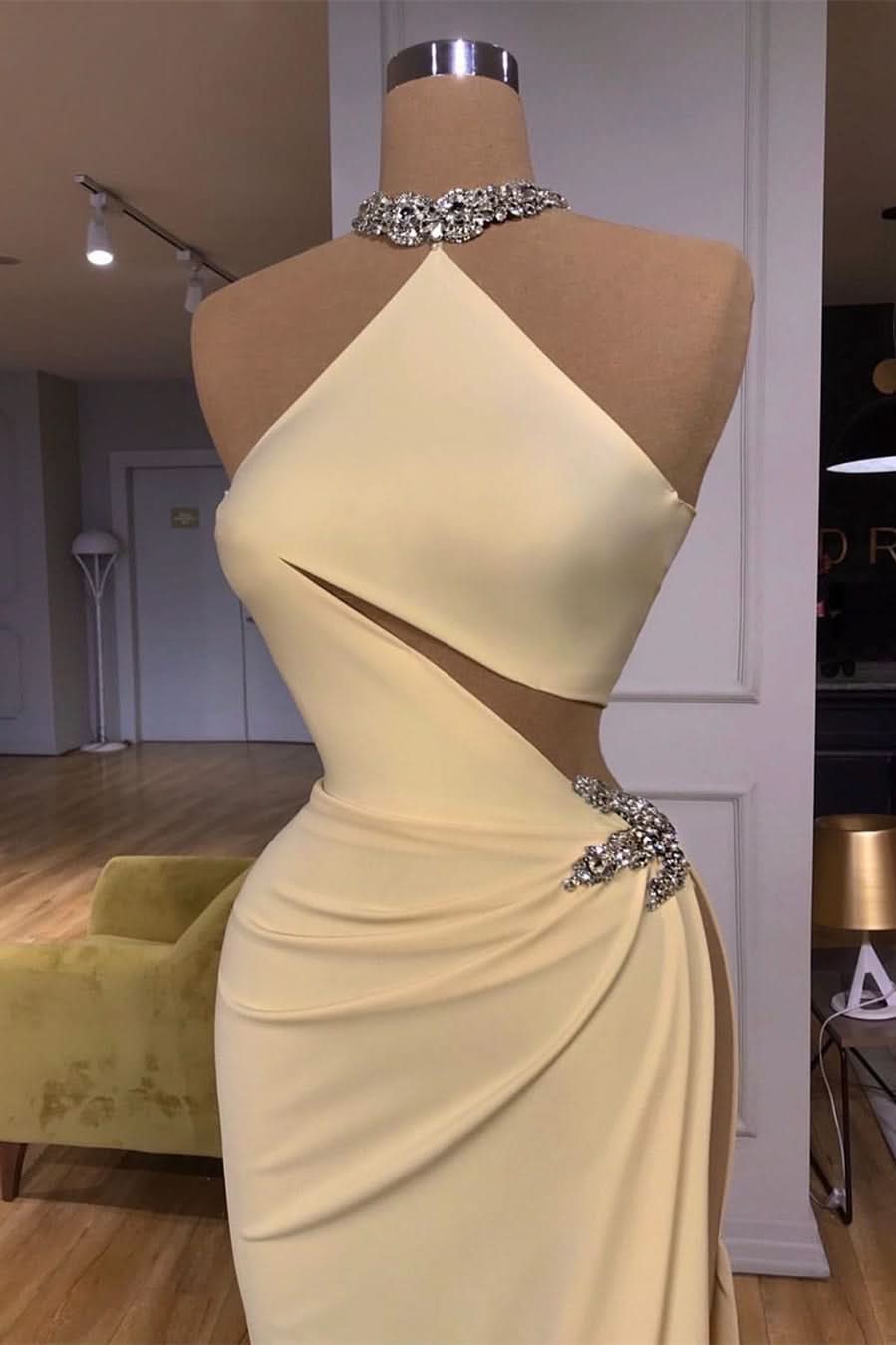 BMbride Simple Elegant Sleeveless Long Evening Dress BMbride