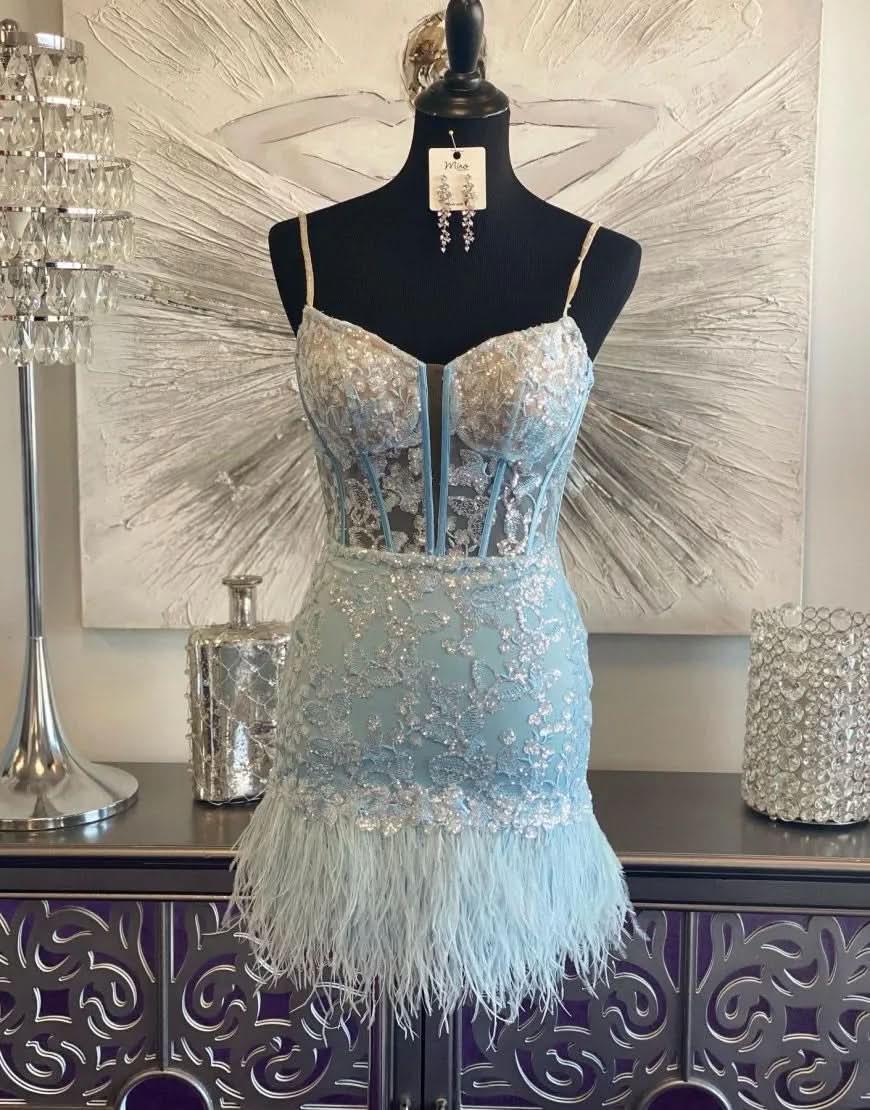Dreamy A-Line V Neck Tulle Homecoming Dress BM bride