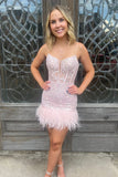 Dreamy A-Line V Neck Tulle Homecoming Dress BM bride