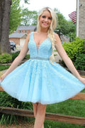 Lovely A-Line Appliques Corset Homecoming Dress BM bride