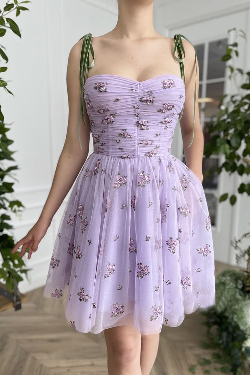 Spaghetti Straps Pleats Vintage Homecoming Dress with Pockets BM bride