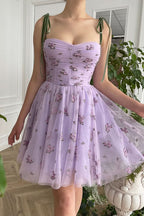 Spaghetti Straps Pleats Vintage Homecoming Dress with Pockets BM bride