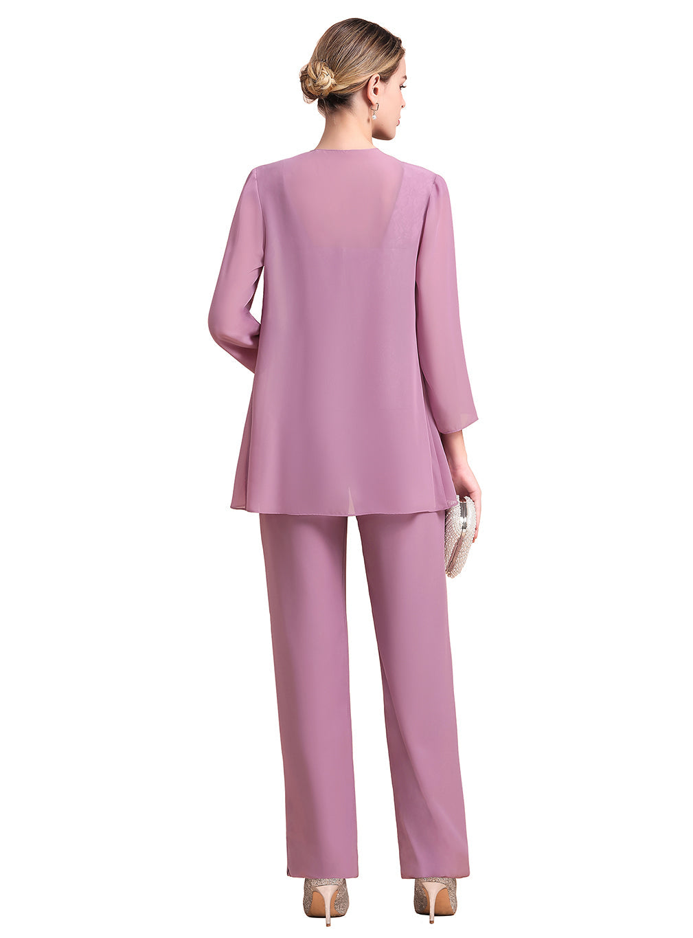 Square Cap-Sleeves Lace Chiffon Jumpsuit BMbride
