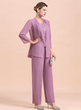 Square Cap-Sleeves Lace Chiffon Jumpsuit BMbride