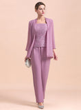 Square Cap-Sleeves Lace Chiffon Jumpsuit BMbride