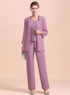 Square Cap-Sleeves Lace Chiffon Jumpsuit BMbride