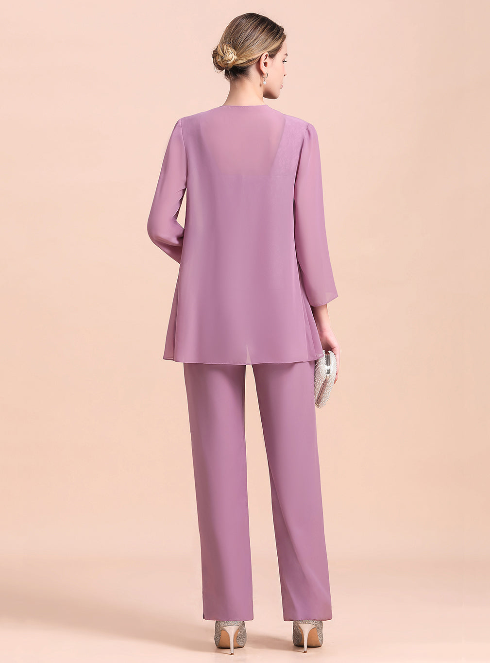 Square Cap-Sleeves Lace Chiffon Jumpsuit BMbride