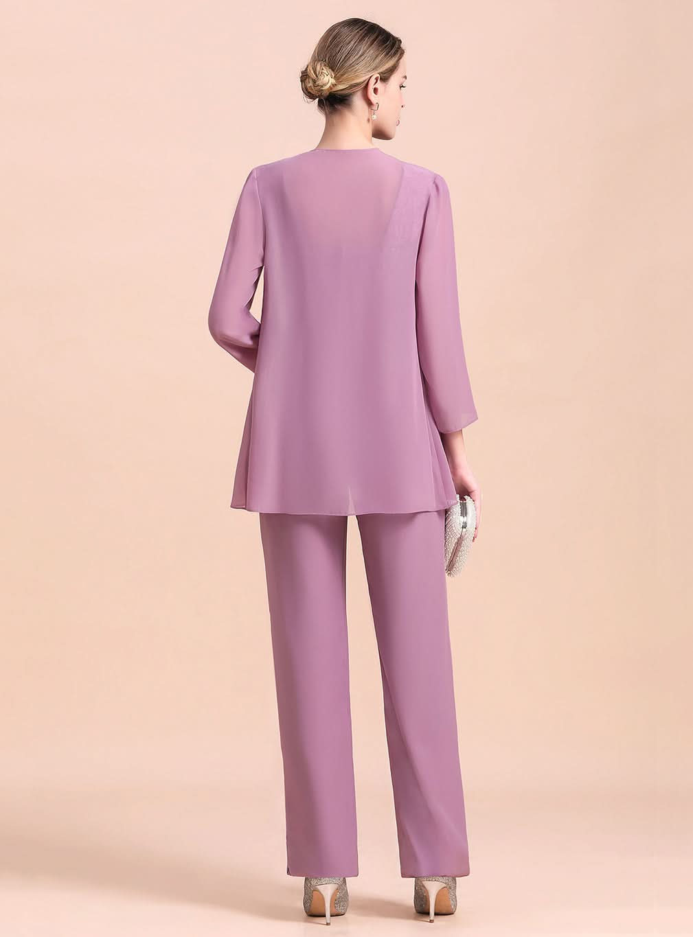 Square Cap-Sleeves Lace Chiffon Jumpsuit BMbride