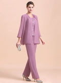 Square Cap-Sleeves Lace Chiffon Jumpsuit BMbride