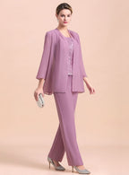 Square Cap-Sleeves Lace Chiffon Jumpsuit BMbride