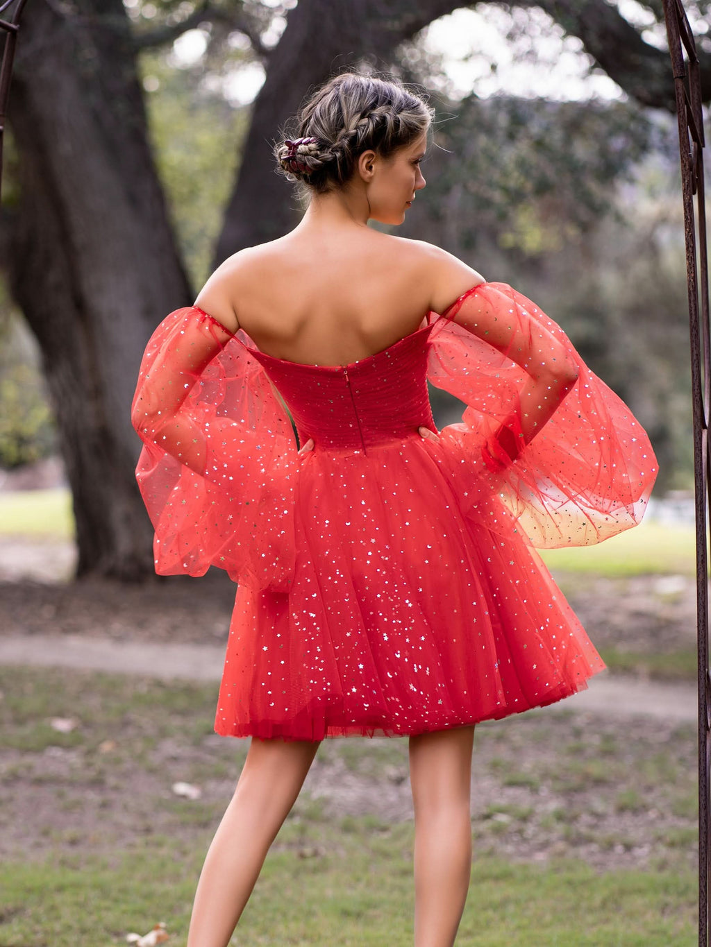 Sweetheart Neck Starlit Cloud Mini Length Dress BM bride