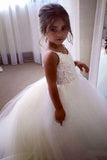 BMbride Square Neckline Sleeveless Ball Gown Flower Girls Dress BMbride
