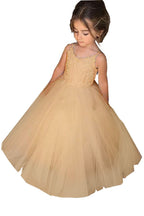 BMbride Square Neckline Sleeveless Ball Gown Flower Girls Dress BMbride