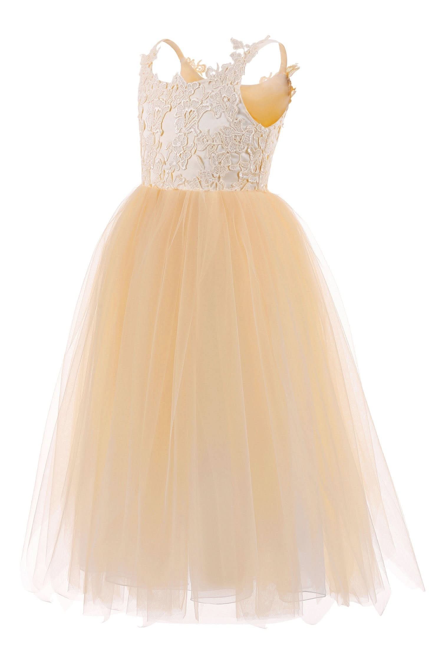 BMbride Square Neckline Sleeveless Ball Gown Flower Girls Dress BMbride
