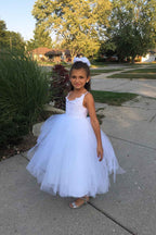 BMbride Square Neckline Sleeveless Ball Gown Flower Girls Dress BMbride