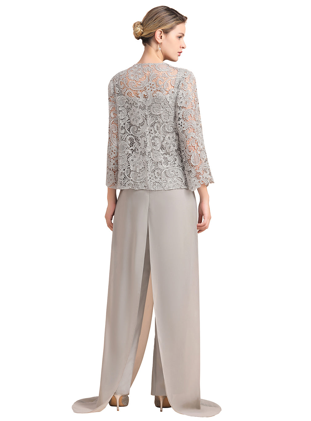 Square Straps Lace Chiffon Jumpsuit BMbride
