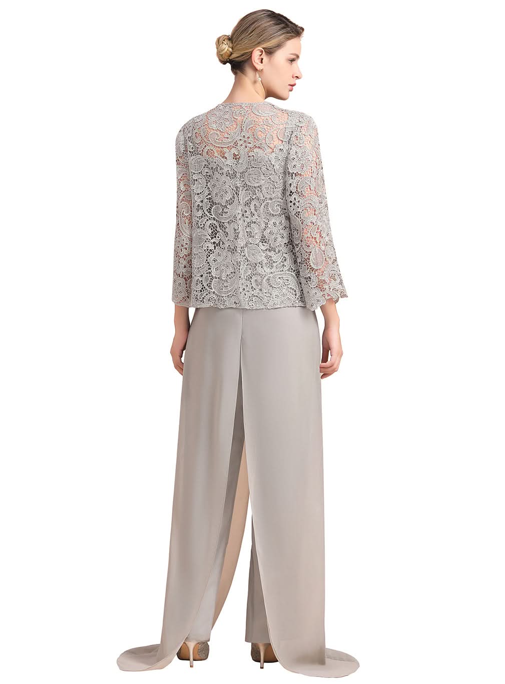Square Straps Lace Chiffon Jumpsuit BMbride