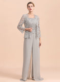Square Straps Lace Chiffon Jumpsuit BMbride