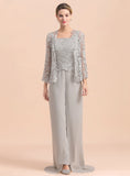 Square Straps Lace Chiffon Jumpsuit BMbride