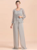 Square Straps Lace Chiffon Jumpsuit BMbride