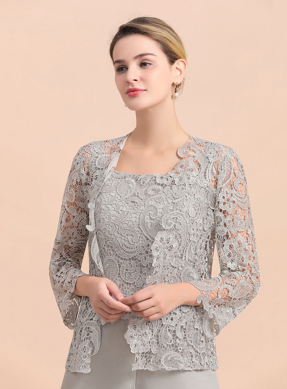 Square Straps Lace Chiffon Jumpsuit BMbride