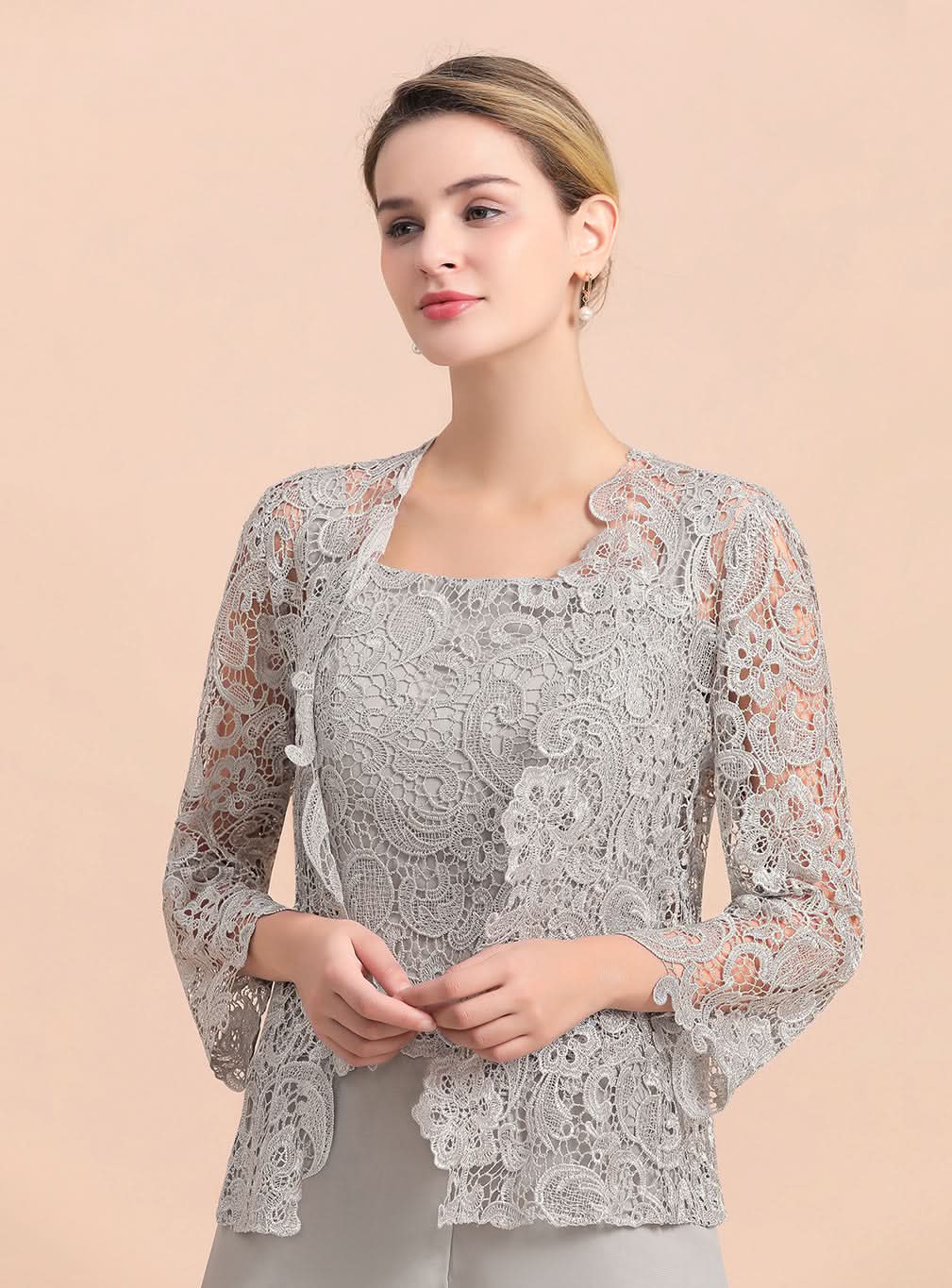 Square Straps Lace Chiffon Jumpsuit BMbride