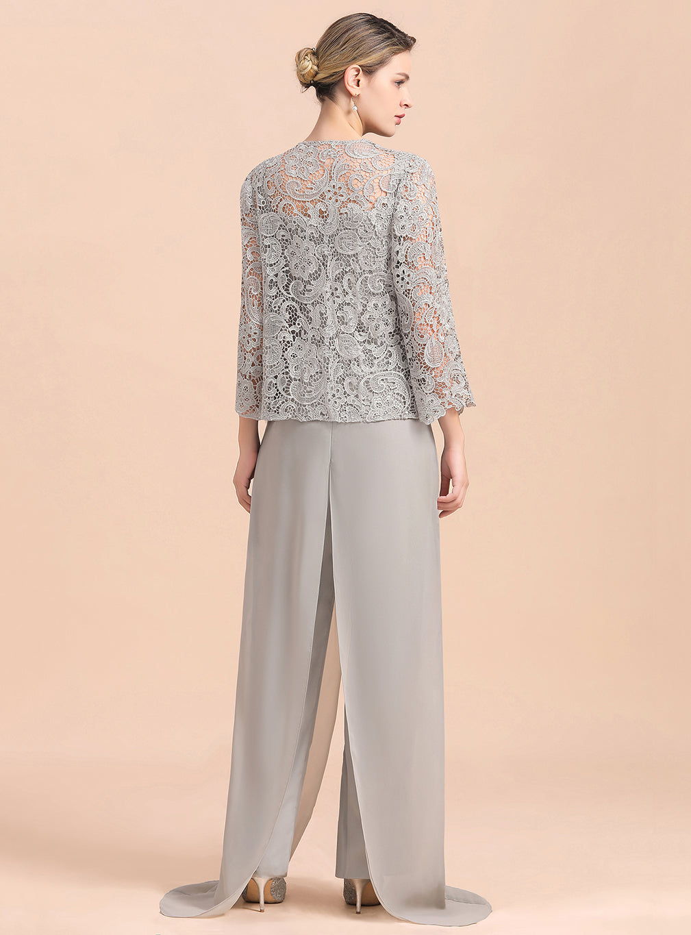 Square Straps Lace Chiffon Jumpsuit BMbride
