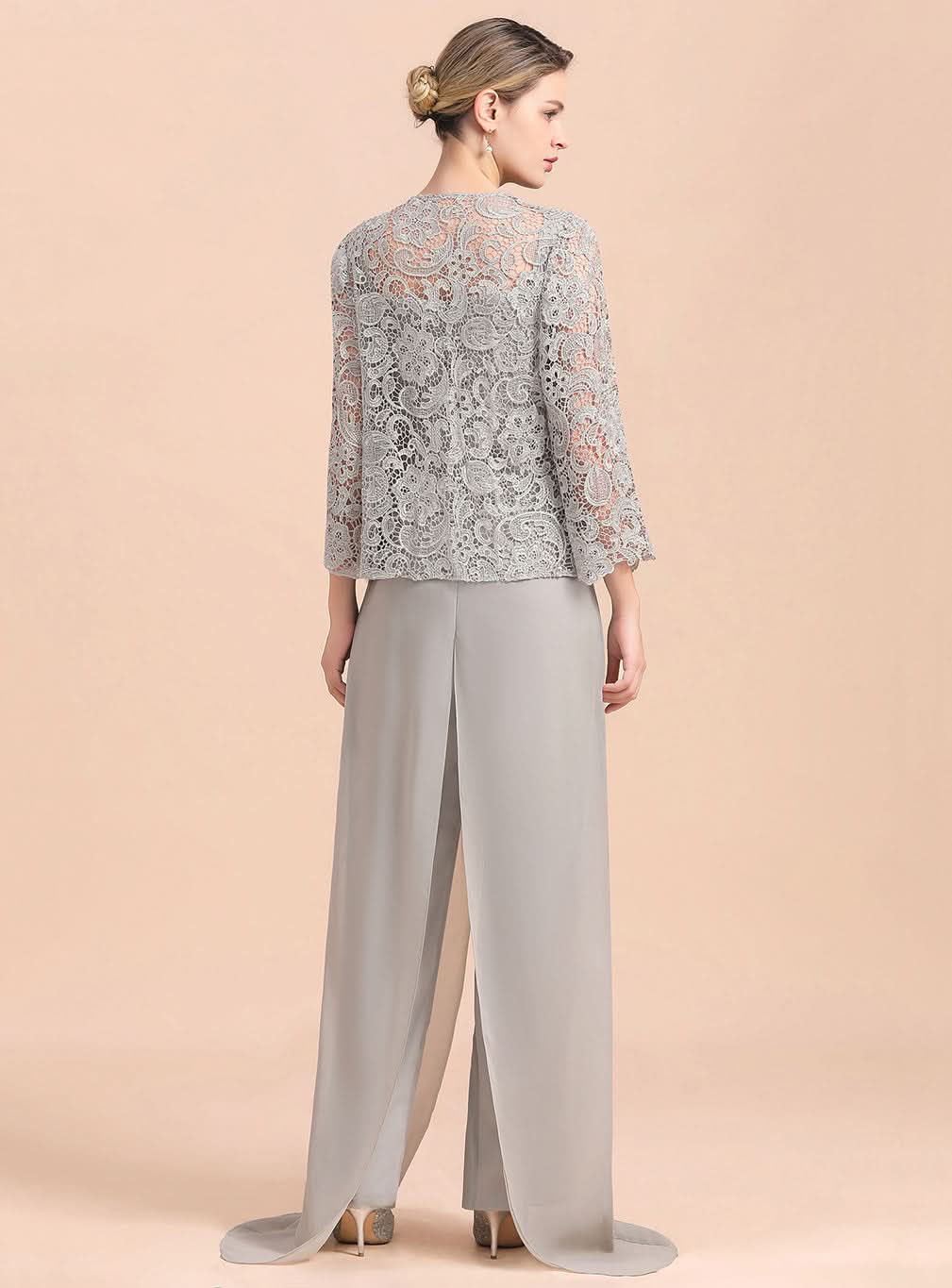 Square Straps Lace Chiffon Jumpsuit BMbride